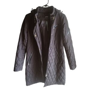 Ralph Lauren Quilted Coat Long Length‎ W Hood Fall Winter Small Classic